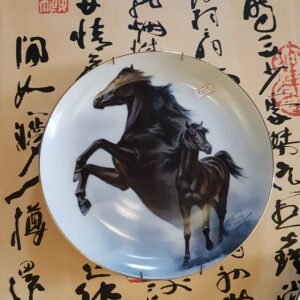 駿馬圖 陶瓷掛盤 擺飾