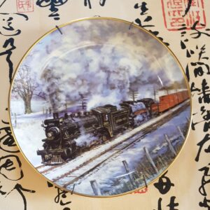 火車圖 陶瓷掛盤 擺飾