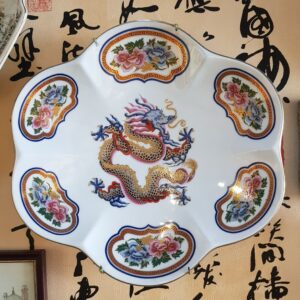 古風龍紋 陶瓷掛盤 擺飾