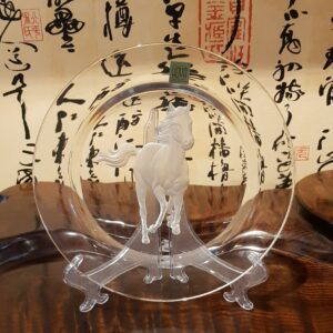日本HOYA 駿馬水晶盤 擺飾