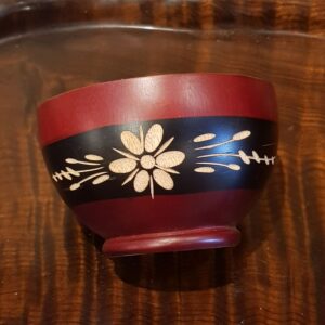 花紋雕刻木碗 原木容器