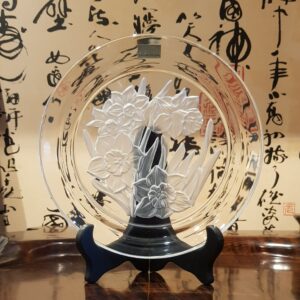 日本HOYA牽牛花水晶盤 擺飾