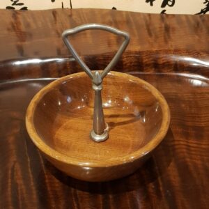 金屬提手小木碗