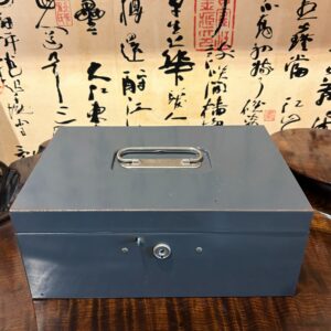 復古藍灰色Steelmaster金屬儲金盒 零錢盒 硬幣抽屜 工業辦公室支票文件盒整理箱 儲物箱 工業裝飾